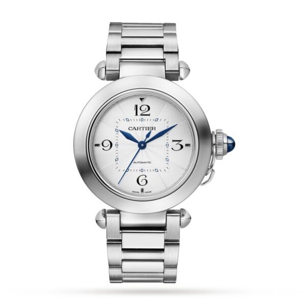 Cartier Pasha De Cartier Watch 35mm Automatic Steel Interchangeable Metal And Leather Straps WSPA0013