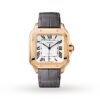 Cartier Santos De Cartier Watch Large Model Automatic Pink Gold 2 Interchangeable Leather Bracelets WGSA0019