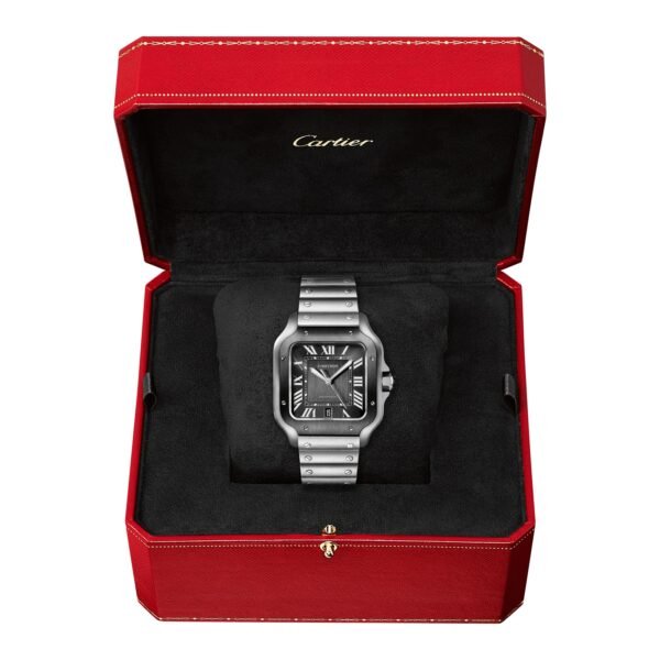 Cartier Santos De Cartier Watch Large Model Automatic Steel ADLC Interchangeable Metal And Rubber Bracelets WSSA0037