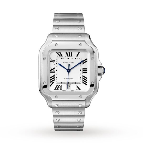 Cartier Santos De Cartier Watch Large Model Automatic Steel Interchangeable Metal And Leather Bracelets WSSA0018/WSSA0009