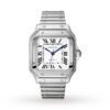 Cartier Santos De Cartier Watch Medium Model Automatic Steel Interchangeable Metal And Leather Bracelets WSSA0029