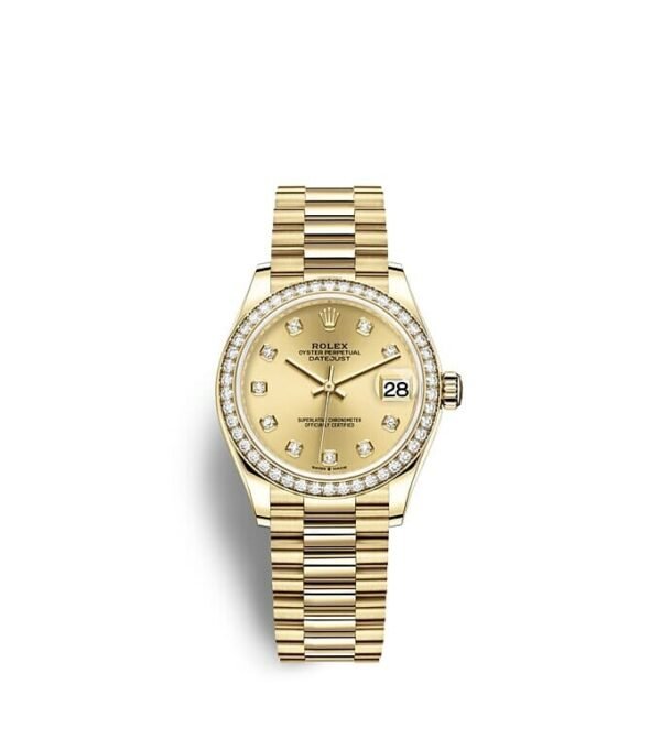 Rolex Datejust 31 Oyster 31 mm yellow gold and diamonds m278288rbr-0005