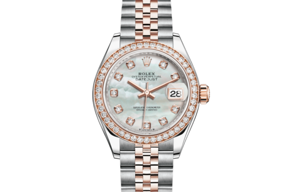 Rolex Lady-Datejust Oyster 28 mm Oystersteel Everose gold and diamonds m279381rbr-0013
